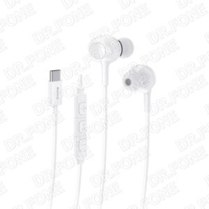 Rixus RXHD56CW USB-C Wired Earbud With Microphone White