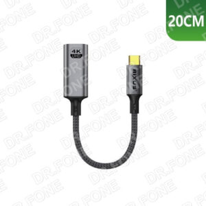Rixus RXHU17 USB-C To HDMI Female Converter 20cm Space Gray