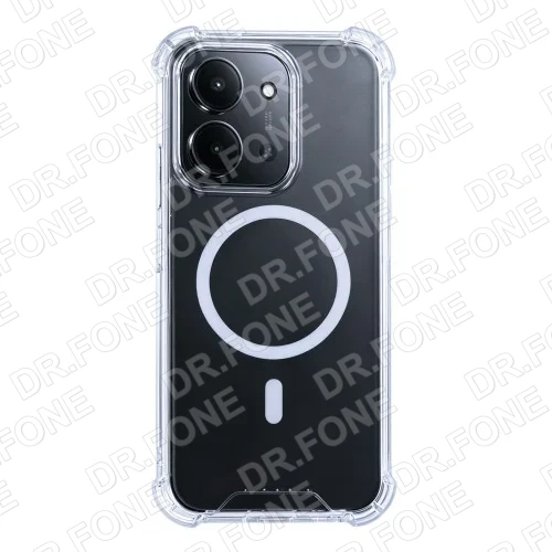 8721258109964 Rixus Anti-Burst Case With MagSafe Compatible For Xiaomi Redmi 15C Transparent - Image 1