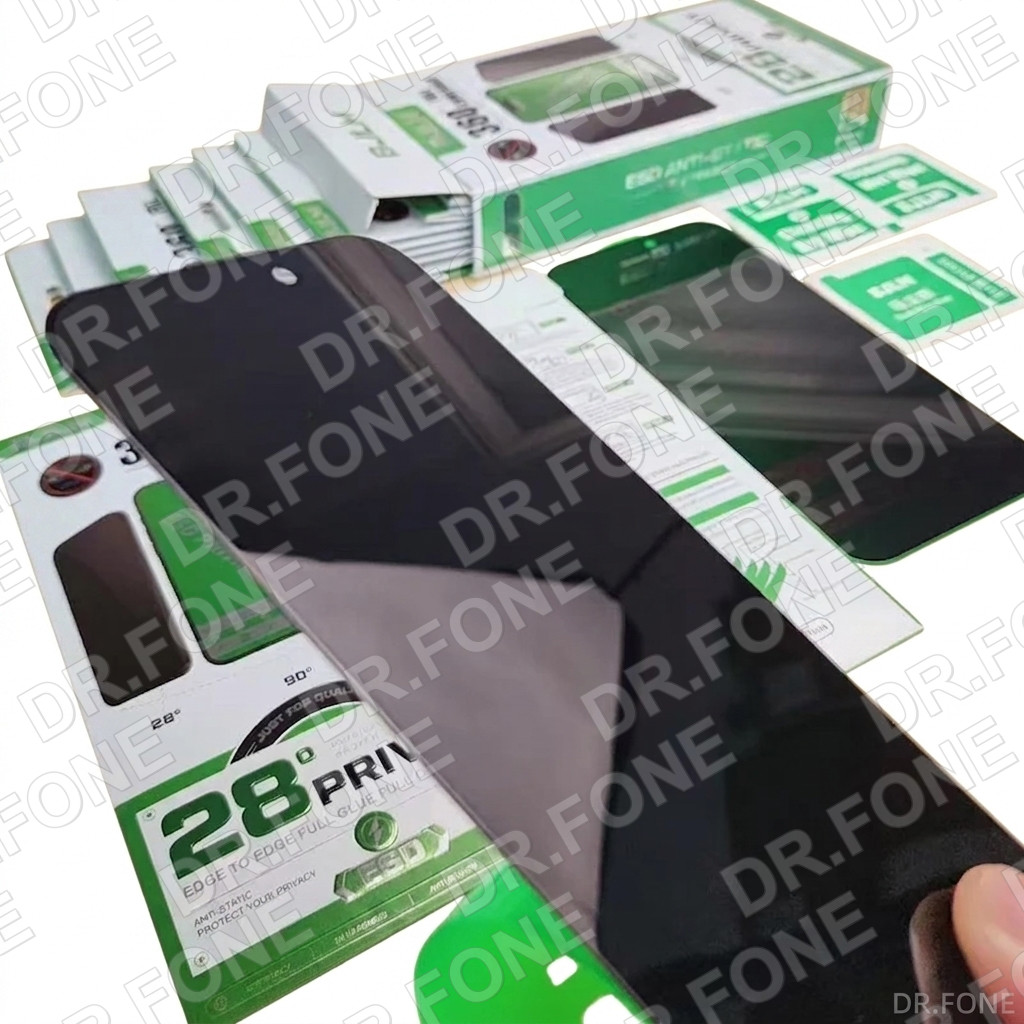 DRFONE-IMG-1 iPhone 14 Pro privacy tempered glass screen protector with full coverage and anti-spy filter