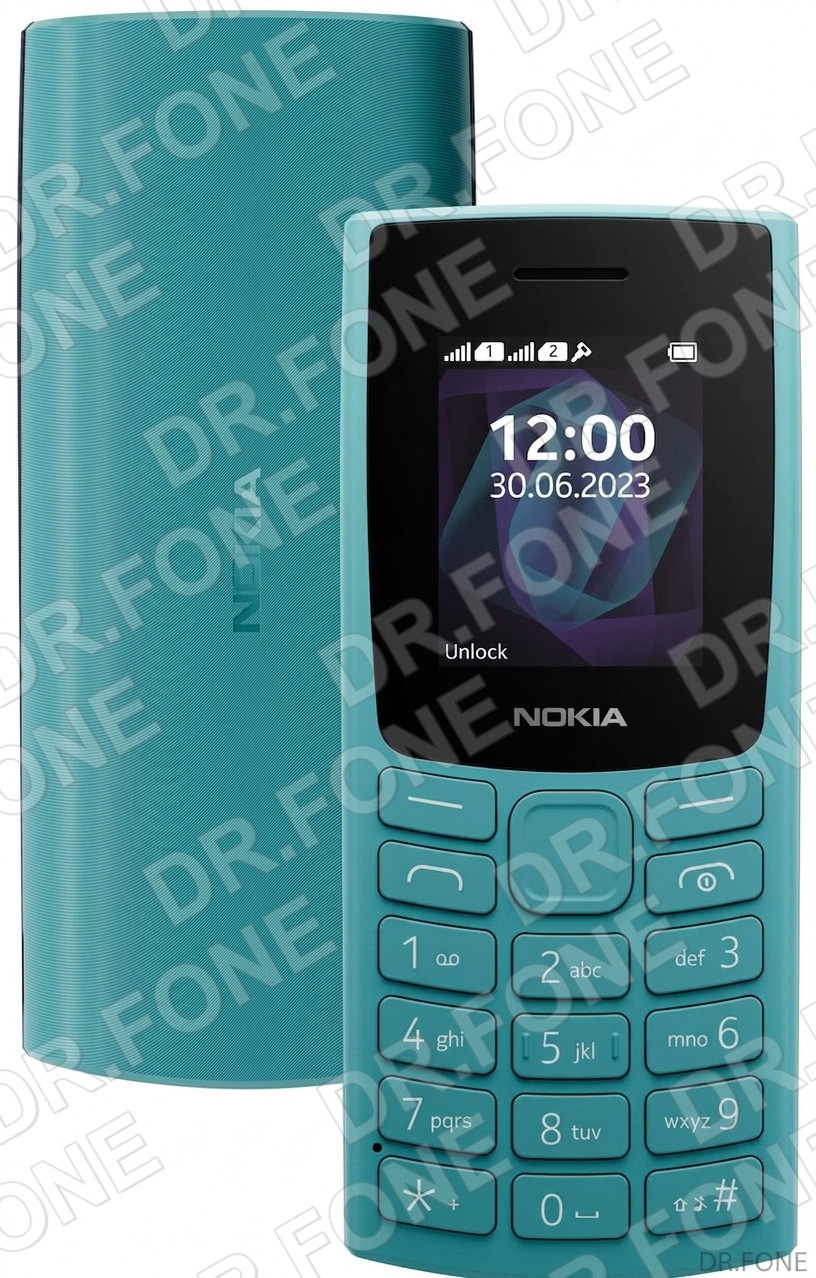 DRFONE-IMG-1 Nokia 105 (2021) black dual SIM mobile phone, classic keypad design, durable and compact