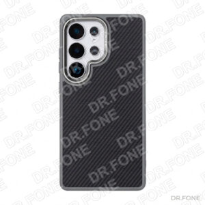 Rixus Mag Carbon Fiber Case for Samsung Galaxy S25 Ultra in Titanium Grey, MagSafe compatible, premium protection