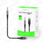 Rixus RXMU35C 3.5mm AUX To USB-C Braided Audio Cable 1.2m Black - Image 3