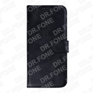 Rixus black bookcase protective phone case for Samsung Galaxy A27 available at DR.FONE Cyprus mobile accessories store