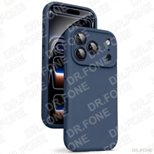 Premium navy blue liquid silicone case for iPhone 17 Pro Max 6.9 inch with camera and screen protection