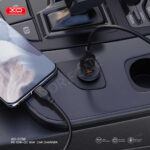 XO CC56 Mini car charger A+C single port 35W/simultaneous 5V3A with USB-C cable(NB103) - Black - Image 3
