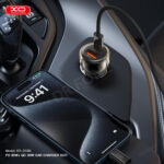 XO CC60 Smart Transparent Car Charger A30+C30 Simultaneous 60W+USB-C Data Cable Set Car Charger - Black - Image 2