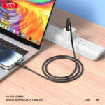 XO NB-Q265A PD 27W USB-C to Lightning Minimalist Series charging Cable - Black - Image 2