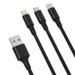 XO NB173 2.4A 3 in 1 USB cable 1.2m - Black
