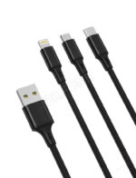 XO NB173 2.4A 3 in 1 USB cable 1.2m - Black