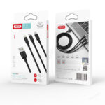 XO NB173 2.4A 3 in 1 USB cable 1.2m - Black - Image 2