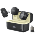 XO MC18 Dual Mic Noise Reduction 2 in 1 Wireless Lavalier Microphone - Black