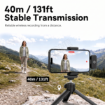 XO MC18 Dual Mic Noise Reduction 2 in 1 Wireless Lavalier Microphone - Black - Image 2