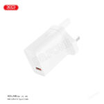 XO L159 (UK) QC18W 1USB-A fast charger with USB-C cable - White - Image 3