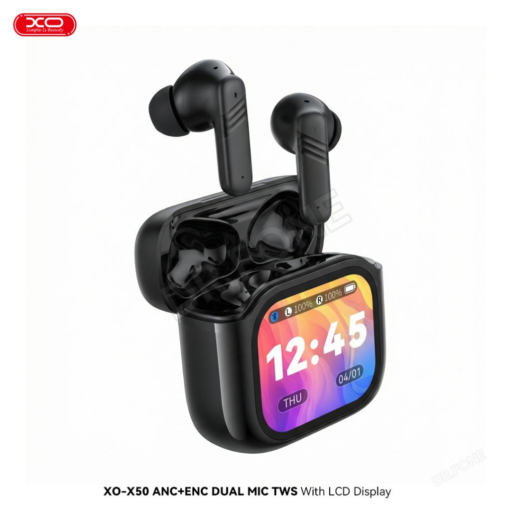 6975837588363_1 XO-X50 ANC+ENC TWS Earbuds with LCD Touchscreen & Dual Mic - Image 1