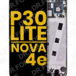 Refurbished Midnight Black LCD screen assembly with frame replacement for Huawei P30 Lite 2019 and Nova 4e 4GB RAM