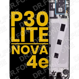 Refurbished Midnight Black LCD screen assembly with frame replacement for Huawei P30 Lite 2019 and Nova 4e 4GB RAM