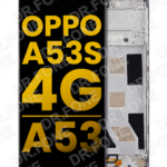 Refurbished LCD screen assembly with frame replacement for OPPO A53 and A53s 4G mobile phones at DR.FONE Cyprus store