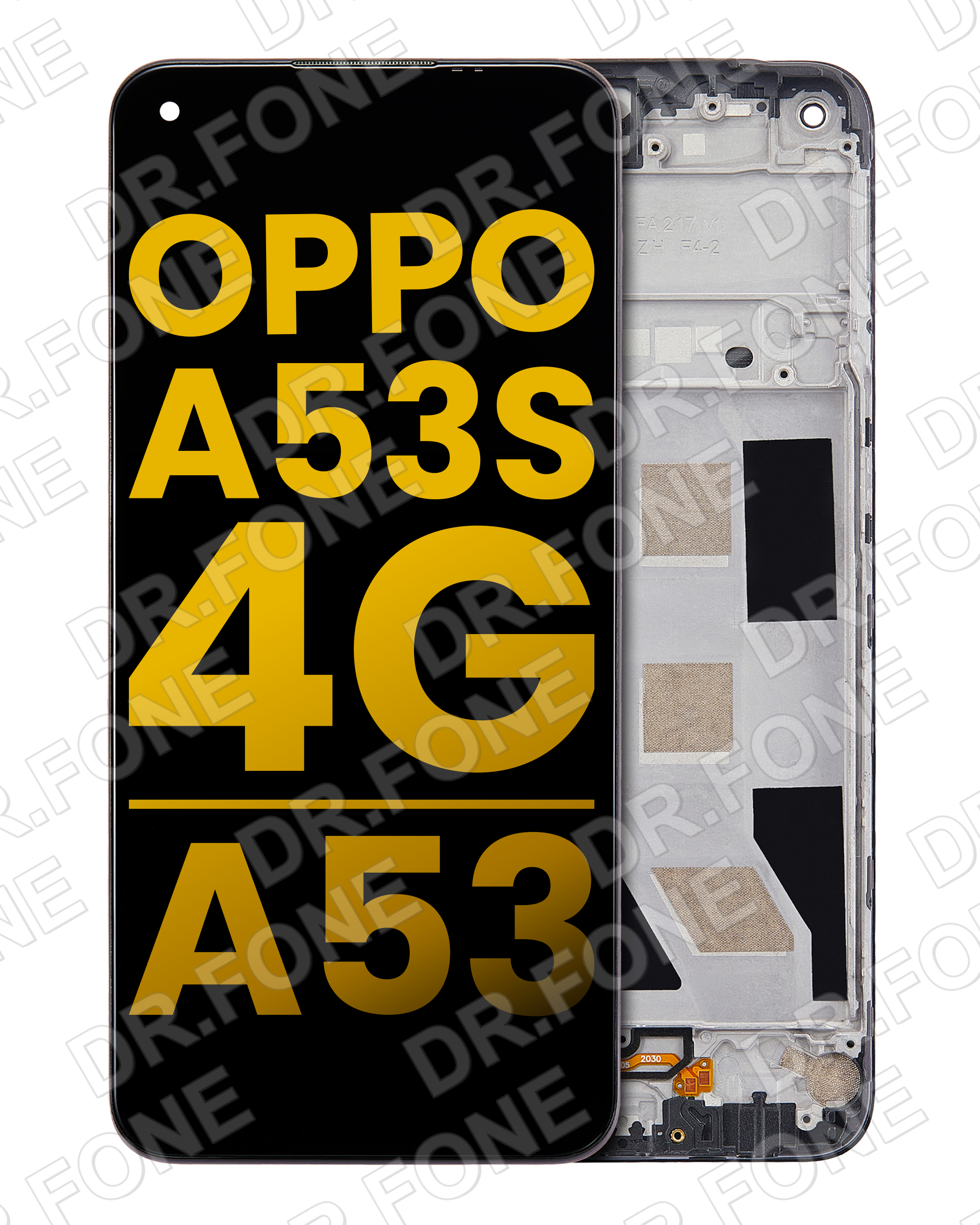 DRFONE-IMG-1 Refurbished LCD screen assembly with frame replacement for OPPO A53 and A53s 4G mobile phones at DR.FONE Cyprus store