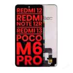 Replacement LCD assembly without frame for Xiaomi Redmi 12, Redmi 13, and Poco M6 Pro aftermarket plus screen display part