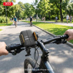 XO C200 Motorcycle Enclosed Phone Mount - Black - Image 5