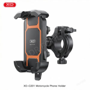 XO C201 Full-Coverage Motorcycle Phone Mount - Black + Orange