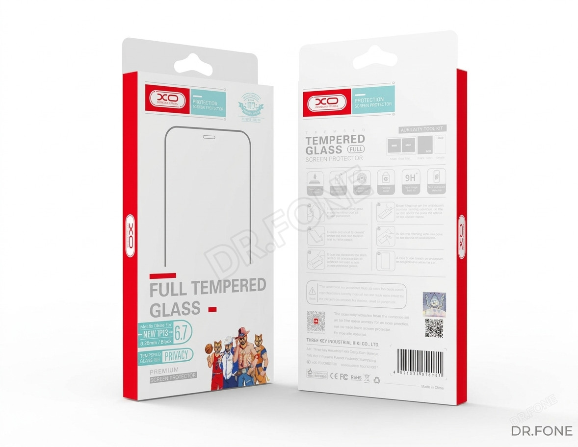 DRFONE-IMG-1 XO Privacy Tempered Glass Screen Protector for iPhone 12 and 12 Pro, anti-scratch, privacy filter