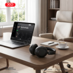 XO BE60 Rotating Folding Headband Noise-Canceling Headphones (FF ANC, Metal Surface Finish) - Black - Image 3