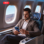 XO BE60 Rotating Folding Headband Noise-Canceling Headphones (FF ANC, Metal Surface Finish) - Black - Image 2