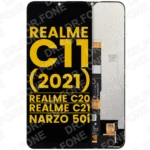 Refurbished LCD assembly without frame replacement for Realme C11 2021, C20, C21, and Narzo 50i smartphones