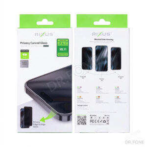 RIXUS curved privacy tempered glass screen protector for iPhone XR and iPhone 11, edge-to-edge coverage