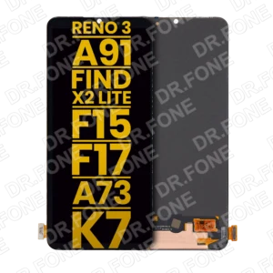 Refurbished OLED screen assembly without frame replacement for OPPO Reno 3, A91, and Find X2 Lite at DR.FONE Cyprus