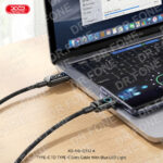 XO NB-Q312A USB-C to USB-C 240W High-Power + Blue Light Data Cable, 1m - Black - Image 2
