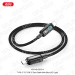 XO NB-Q312A USB-C to USB-C 240W High-Power + Blue Light Data Cable, 1m - Black - Image 4
