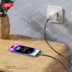 XO NB282 Brushed Silicone 6A Fast Charging USB-C Data Cable - White - Image 3