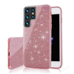 Samsung Galaxy S24 Ultra - 3in1 Glitter Elegant Mjuk Skal Rosa