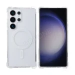 Rixus Anti-Burst Case With MagSafe Compatible For Samsung Galaxy S25 Ultra Transparent - Image 3