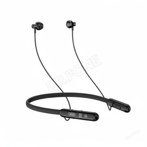 XO BS36 Magnetic Neckband Earphones with LED display, Bluetooth 5.4, touch controls, and flexible sport neckband.
