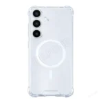 Rixus Anti-Burst Case With MagSafe Compatible For Samsung Galaxy S24 Plus, S25 Plus Transparent