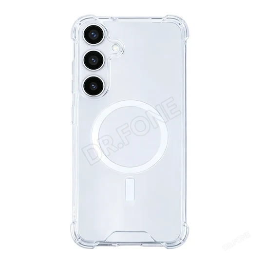 clear Rixus Anti-Burst Case With MagSafe Compatible For Samsung Galaxy S24 Plus, S25 Plus Transparent - Image 1