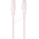 XO NB-Q291A Clear Case Braided Apple to USB-C 27W Cable - Pink